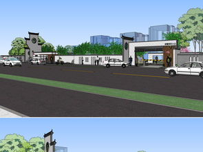 精品中式公園小區(qū)入口su模型設(shè)計(jì)圖下載 圖片17.41mb 建筑模型庫 su模型